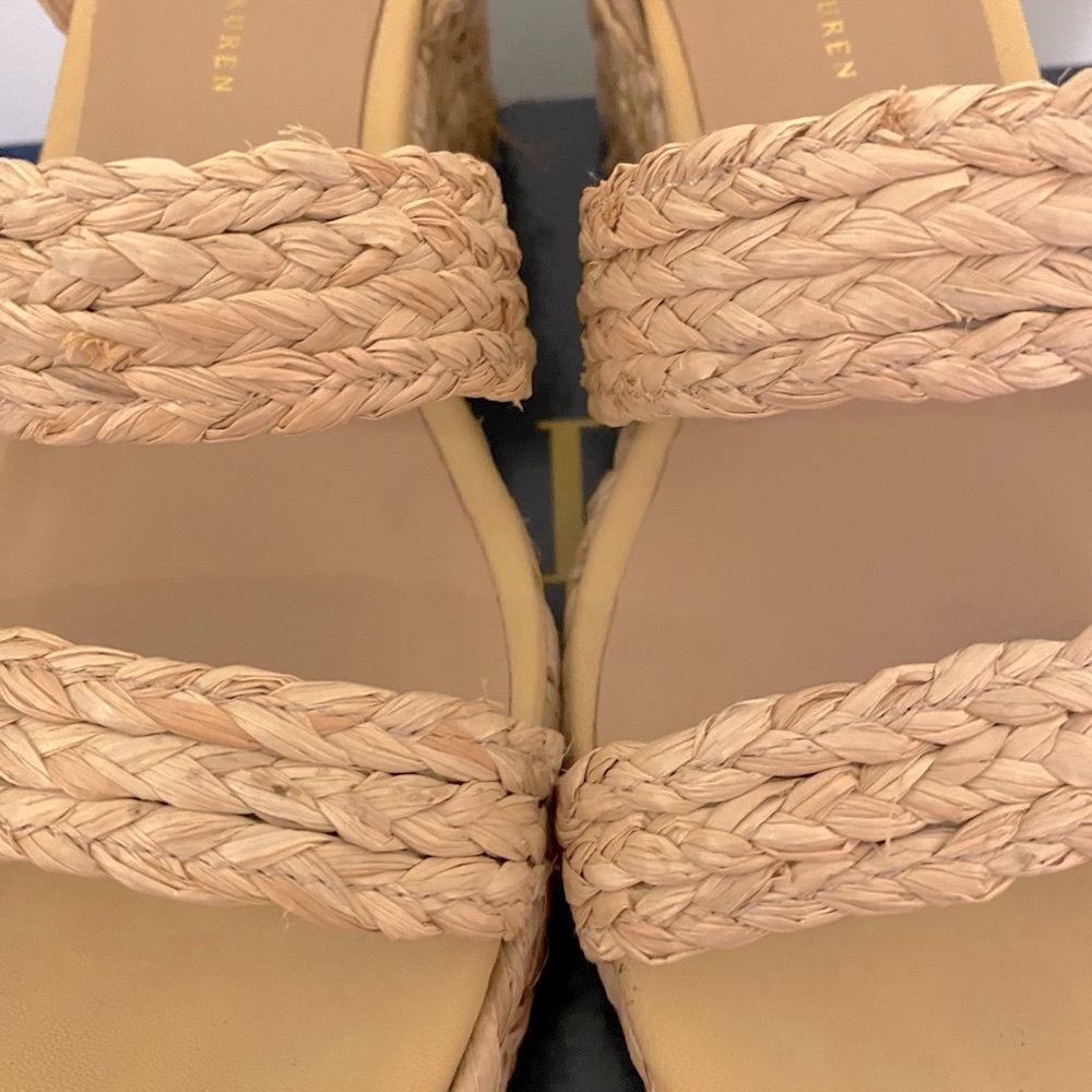 Polo Ralph Lauren Raffia Platform Shoe sz 7.5 - Picture 9 of 15